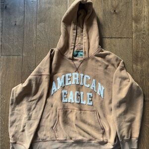 American Eagle Outfitters Men's Brown Hoodie Sweater
